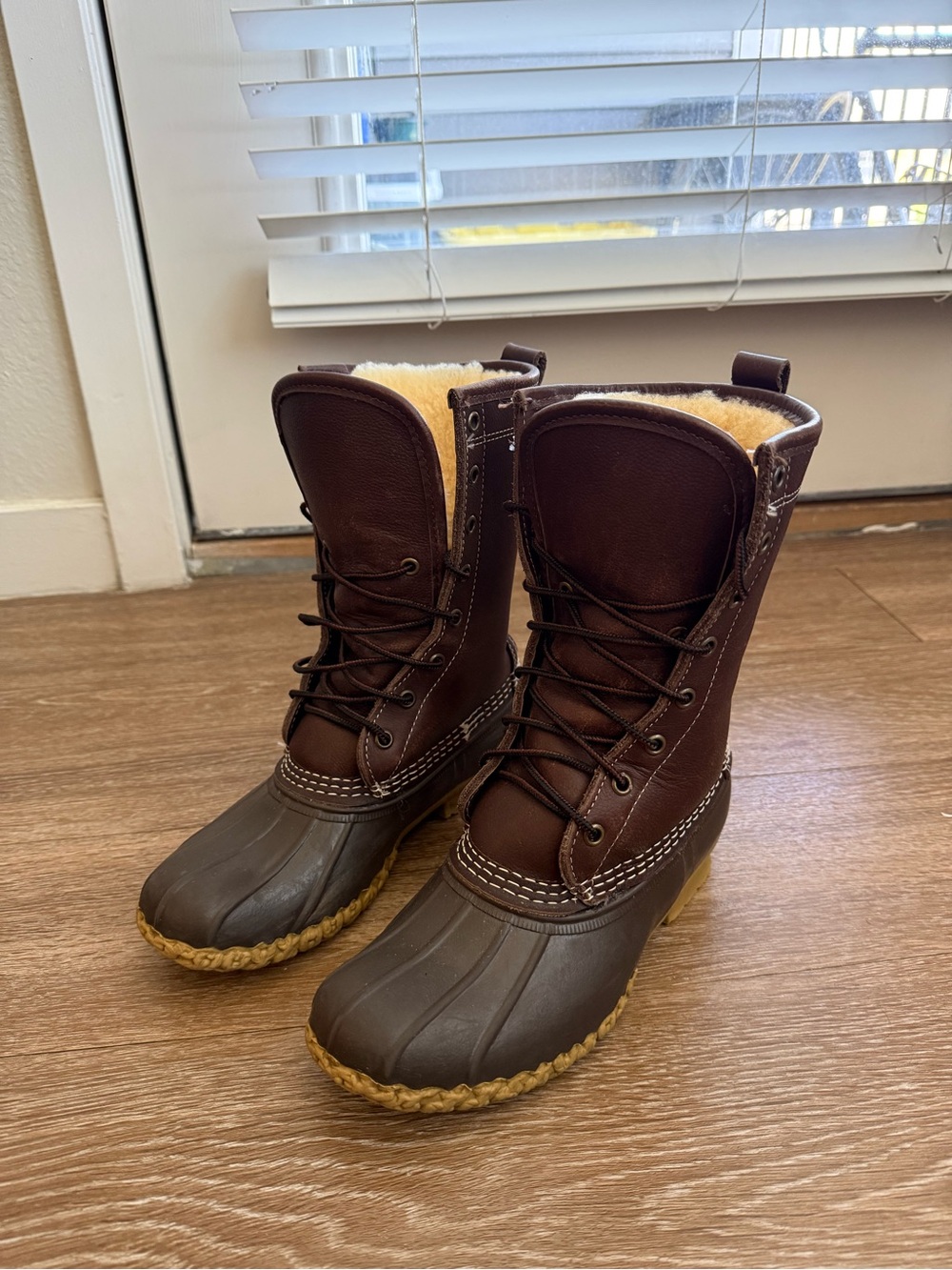 L.L Bean Shearling Women's Brown Waterproof Winter Duck Boots
